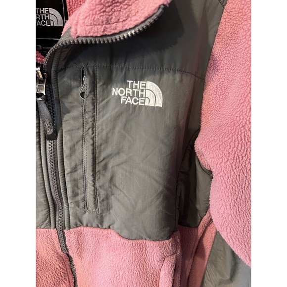 The North Face Womens Denali Pink Gray Fleece Zip Up Sweater Jacket Sz S - Picture 2 of 11